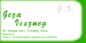 geza viszmeg business card