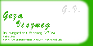 geza viszmeg business card